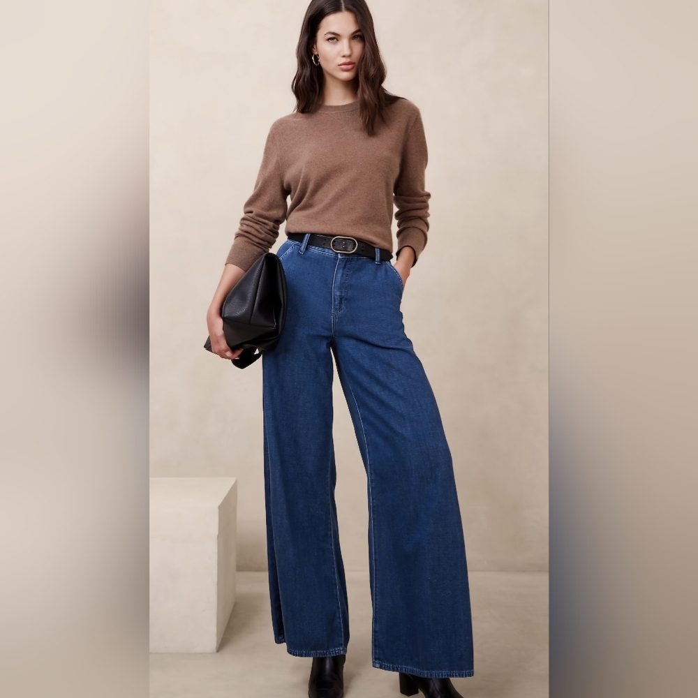 Banana Republic ultra high-rise wide leg trouser jean